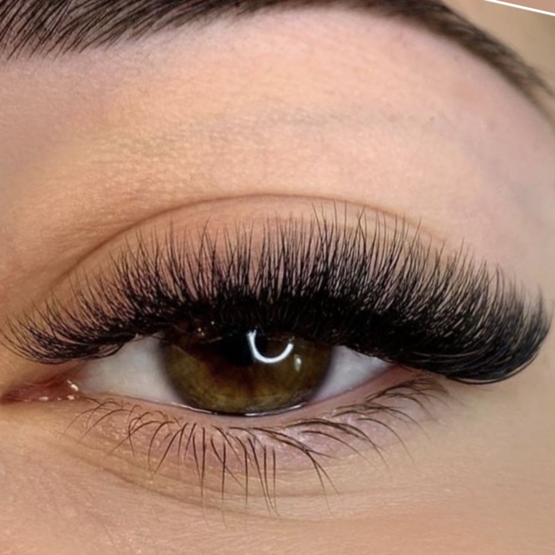 Volume lash extensions close-up