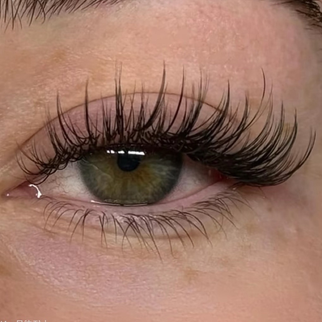 Wispy lash extensions close-up